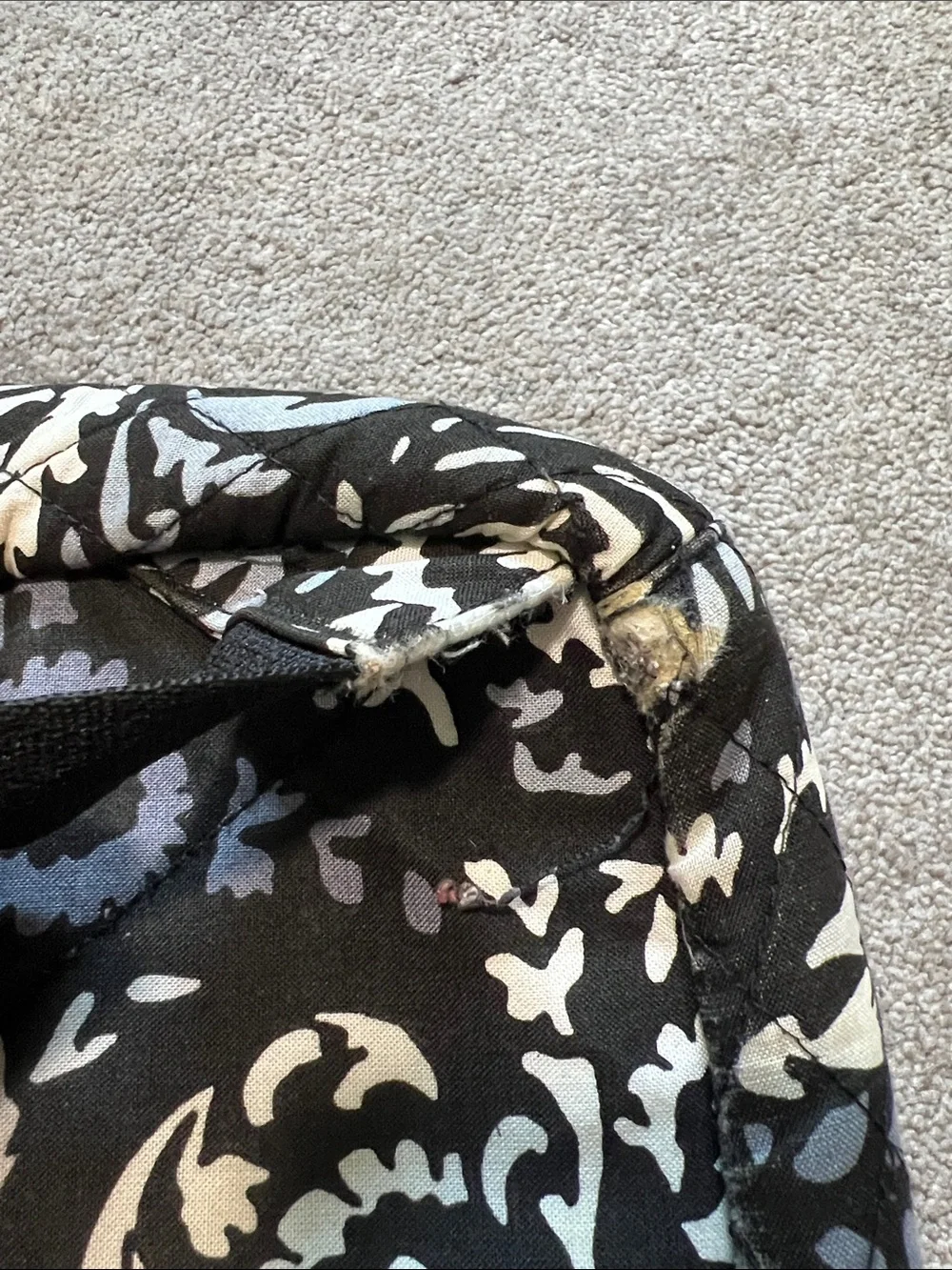 Vera Bradley Baroque Floral Quilted Backpack in Black Grey Cream
